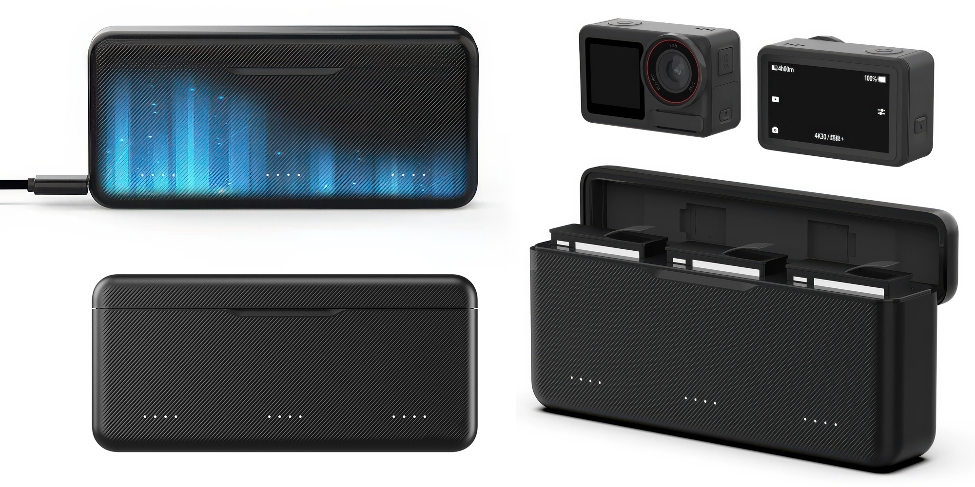 Ładowarka trójkanałowa Telesin S0-BCG-34-TDJ do akumulatorów DJI Action 5 Pro